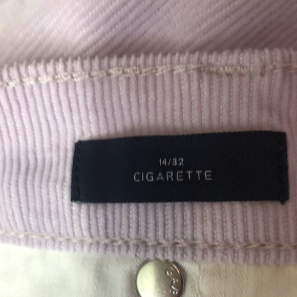 GAP High Rise Cigarette Lilac Corduroy Cropped Jeans, size 14 - Picture 10 of 15
